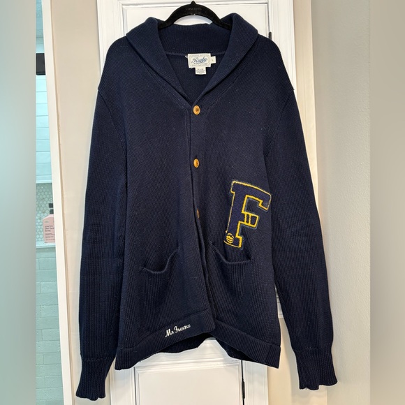 ✨RUGBY RALPH LAUREN Varsity Cotton Knit Shawl Collar Cardigan Sweater Vintage - Picture 2 of 16